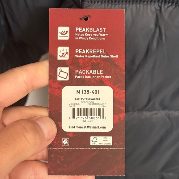 Men's Swiss + Tech Puffer Jacket Gray M Medium Brand New - Picture 3 of 8